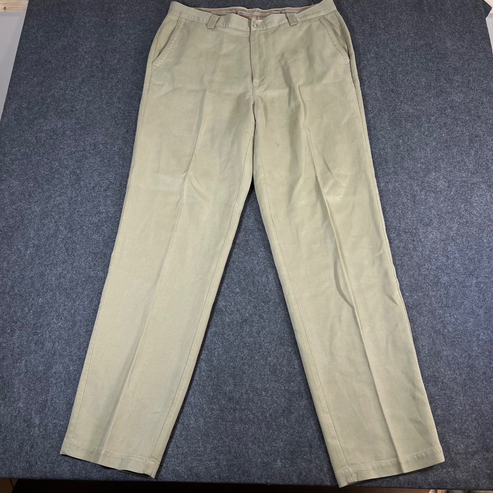Tommy Bahama Mens Khaki Boracay Tencel Cotton Blend Chino Pants 36x30 Tan Beach